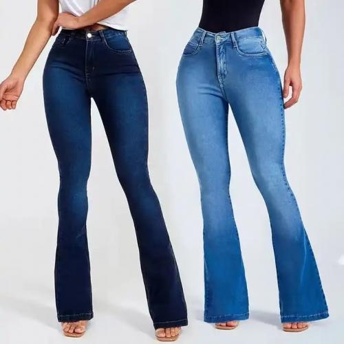  Women High Waist Flared Bell Bottom Jeans