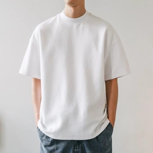 Neck Oversized Heavyweight Cotton Mens T Shirt