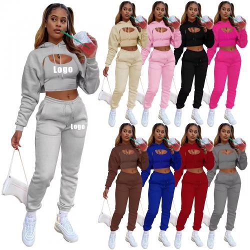 Athletic Sports Pure Color Tracksuit Training Sports Wear Fitness