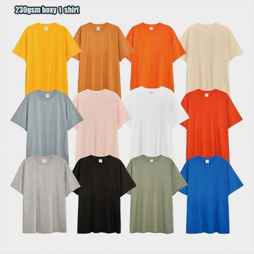 Custom 230gsm loose  round neck unisex plain T-shirt for men
        