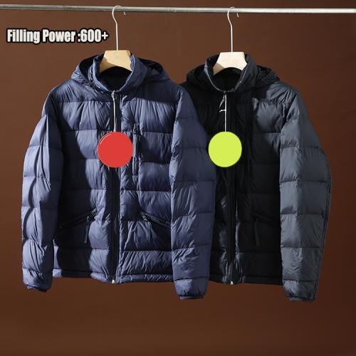 600+Custom Logo Casual Warm Knit y2k puffer Lightweight Hooded zip Down jackets for men
        